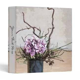 Hydrangea and Wood Vase Watercolor Vinyl Binders
