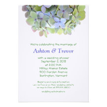 Hydrangea Banner Wedding Shower Invitation