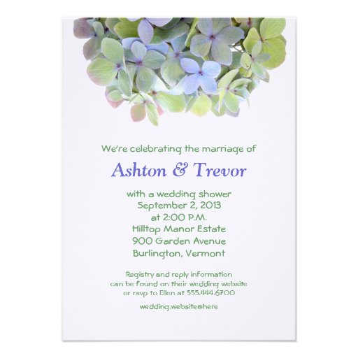 Hydrangea Banner Wedding Shower Invitation