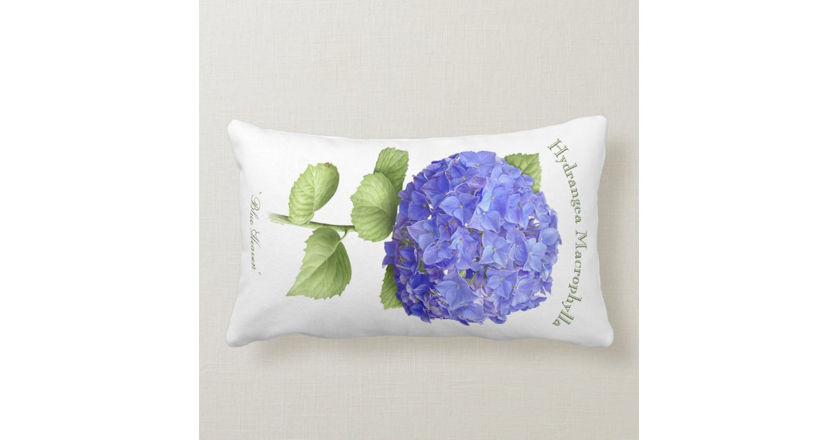 Hydrangea "Blue Heaven" Pillow Zazzle