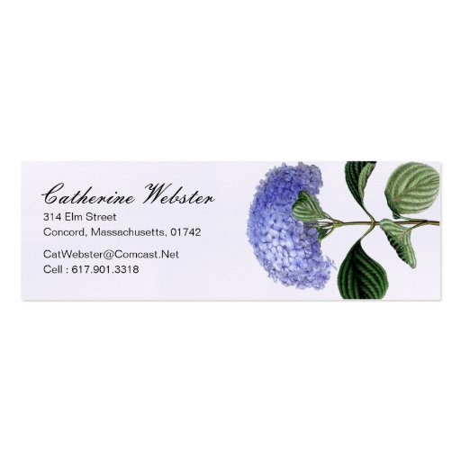 Hydrangea Botanical Business Card (front side)