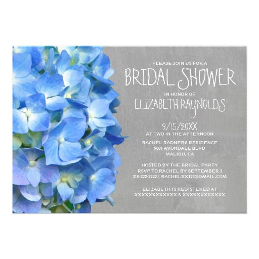 Hydrangea Bridal Shower Invitations Invites