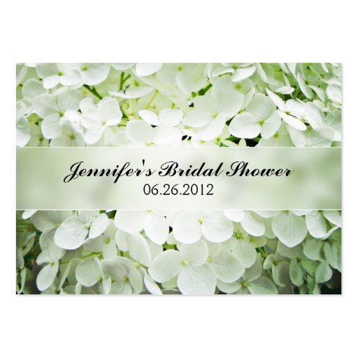 Hydrangea Bridal Shower Registry Cards Business Card Templates (back side)