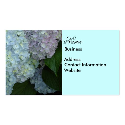 Hydrangea Business Card (front side)