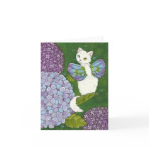 Hydrangea Floral Cat Fairy Note Card Moussart cards
