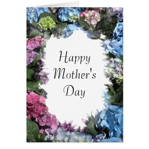 Hydrangea Flower Frame Mothers Day Card
