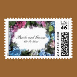 Hydrangea Flower Frame Wedding Postage Stamp