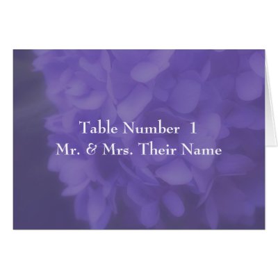 Hydrangea Flower Wedding Table Place Card