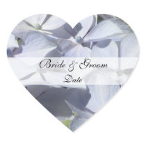 Hydrangea Heart Save the Date Stickers