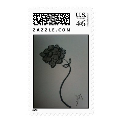 Hydrangea in graphite postage