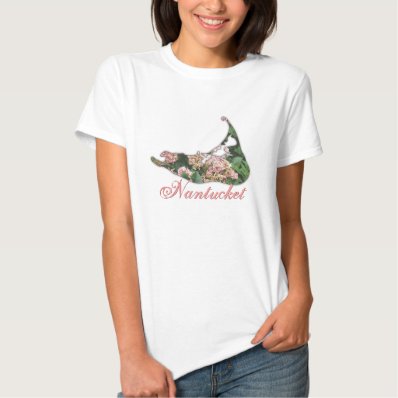 Hydrangea Map of Nantucket Island T-shirt