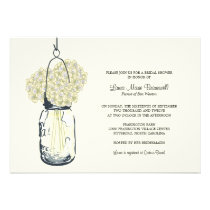 Hydrangea & Mason Jar Bridal Shower Announcements