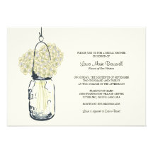 Hydrangea & Mason Jar Bridal Shower Announcements