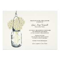 Hydrangea & Mason Jar Bridal Shower Announcements