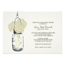 Hydrangea & Mason Jar Bridal Shower Announcements