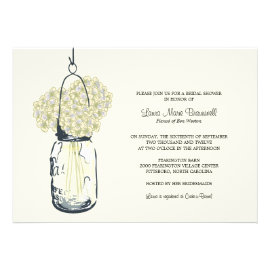 Hydrangea & Mason Jar Bridal Shower Announcements