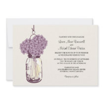 Hydrangea & Mason Jar Wedding Invitations