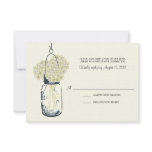 Hydrangea & Mason Jar Wedding RSVP Personalized Invitations