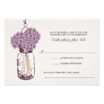 Hydrangea & Mason Jar Wedding RSVP Personalized Announcement