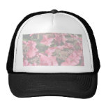 Hydrangea. Pink flowers. Soft Pastel Colors. Mesh Hats