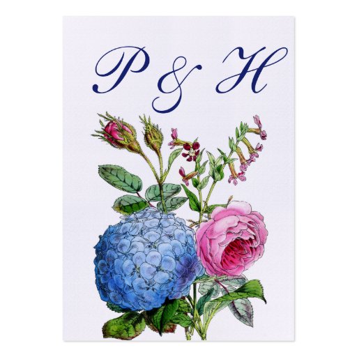 Hydrangea Roses Floral Wedding Place Cards Business Card Templates