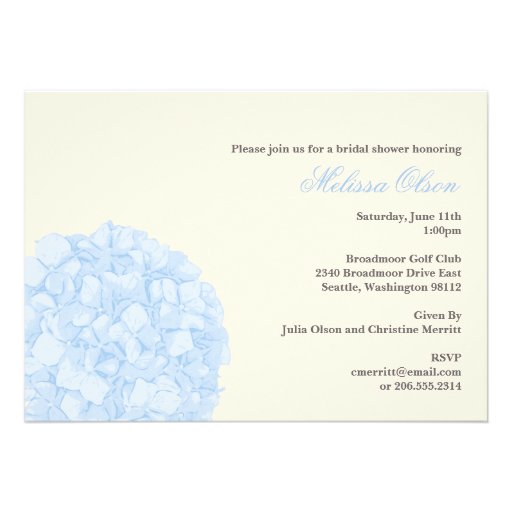 Hydrangea Shower/Party Invitation