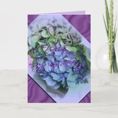 Hydrangea Sympathy on orchid - make any occasion Greeting Cards