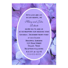 Hydrangea Vow Renewal Invitation
