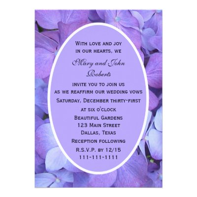 Hydrangea Vow Renewal Invitation