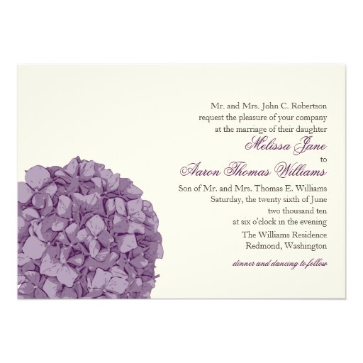 Hydrangea Wedding Invitation