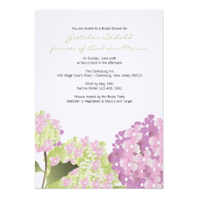 Hydrangea Wedding Shower Announcement