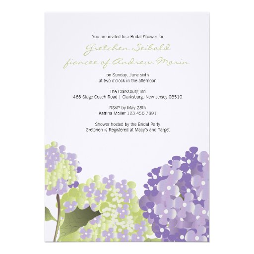 Hydrangea Wedding Shower Invitation