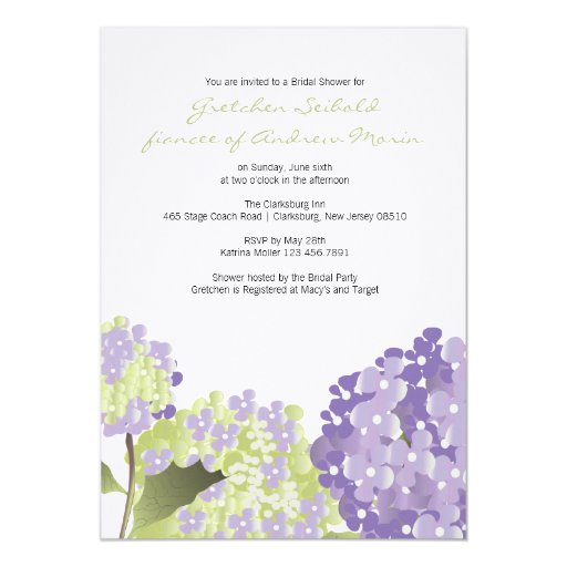 Hydrangea Wedding Shower Invitation