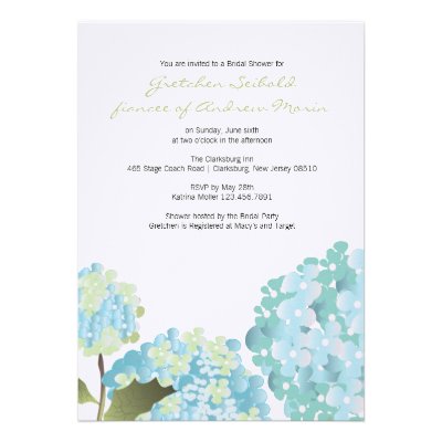 Hydrangea Wedding Shower Invite