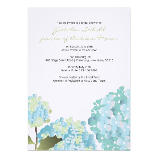 Hydrangea Wedding Shower Invite