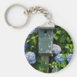 Hydrangeas and Bird Houses Keychains