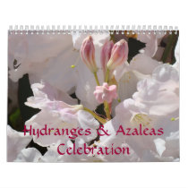 Hydrangeas & Azaleas Celebration Calendar Flowers by Basleeartprintgifts Hydrangeas & Azaleas Celebration Calendar Flowers