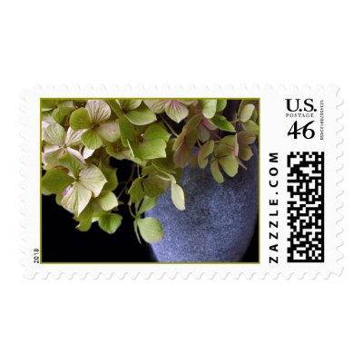 Hydrangeas in a vase postage stamp by deegolden
