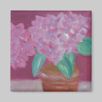 Hydrangeas rosados imanes