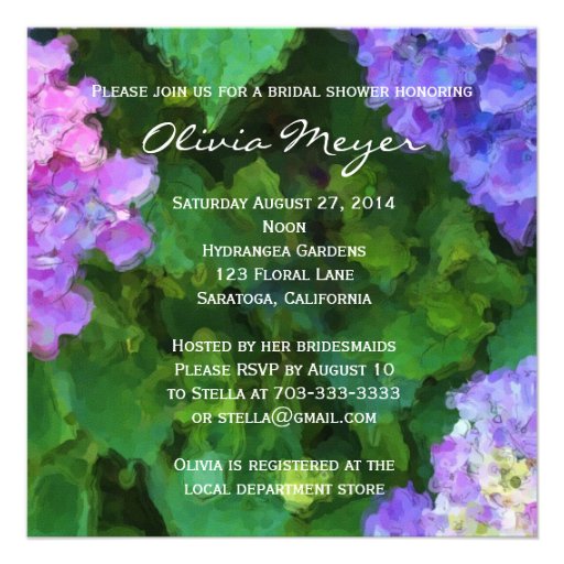 Hydrangeas Watercolor Invitation