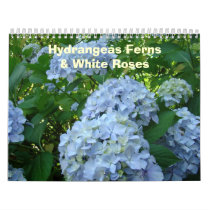 HYDRANGEAS White Roses Ferns Calendar Teacher by Basleeartprintgifts HYDRANGEAS White Roses Ferns Calendar Teacher