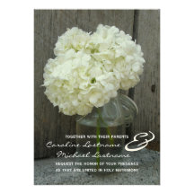 Hydranges & Barnwood Wedding Invite