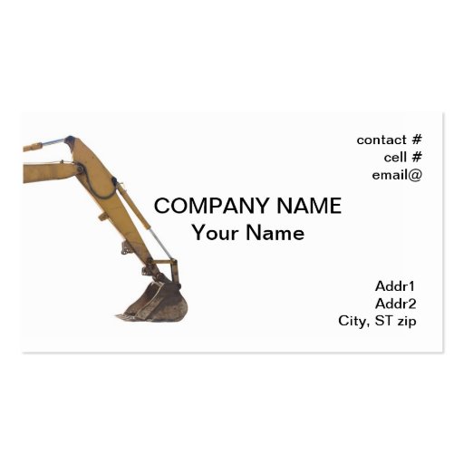 hydraulic arm business cards (front side)