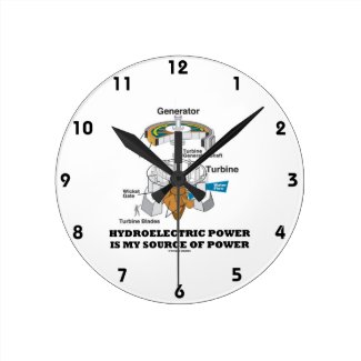 Hydroelectric Power Is My Source Of Power Wallclocks