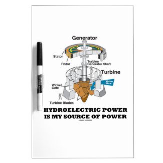 Hydroelectric Power Is My Source Of Power Dry Erase White Board