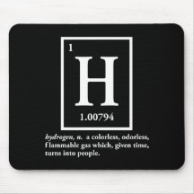 hydrogen - a gas which turns into people mouse pad