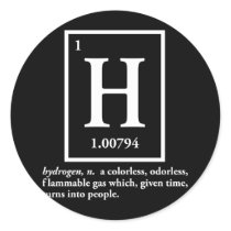 hydrogen - a gas which turns into people stickers