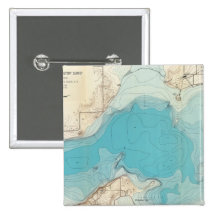 Hydrographic map Lake Mendota Pins