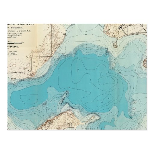 Hydrographic map Lake Mendota Postcard Zazzle