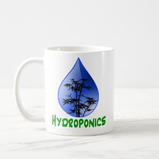 Hydroponics Black Bamboo Plant Green Text mug